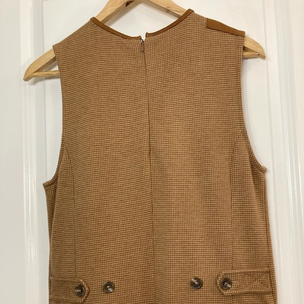 Ralph Lauren Sport tan houndstooth academia inspired sheath dress - Picture 5 of 6